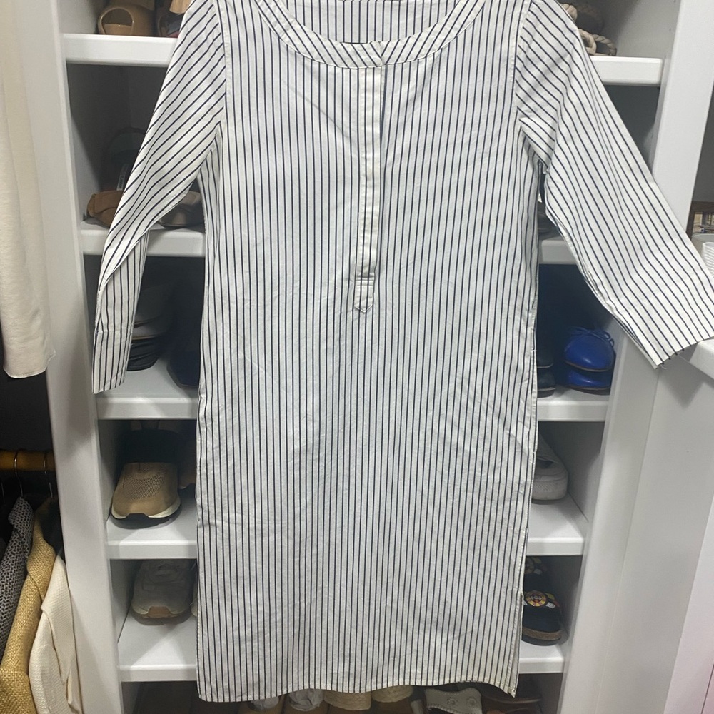 Striped Navy and White Dress